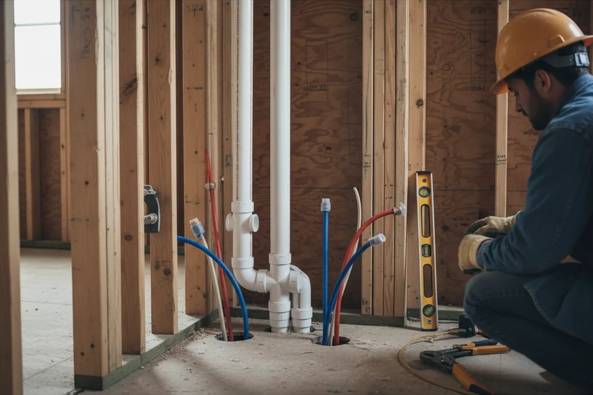 Drain and supply rough-in during Drain Cleaning in Cicero